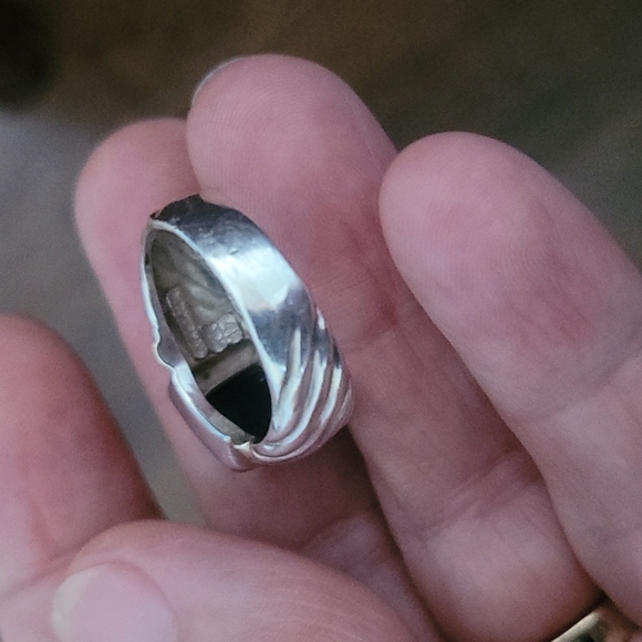 David Yurman Two-Tone Cable Onyx Ring 7.25 - Picture 12 of 12